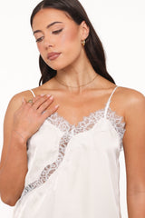 Avere Lace Asymmetrical Cami - Cream