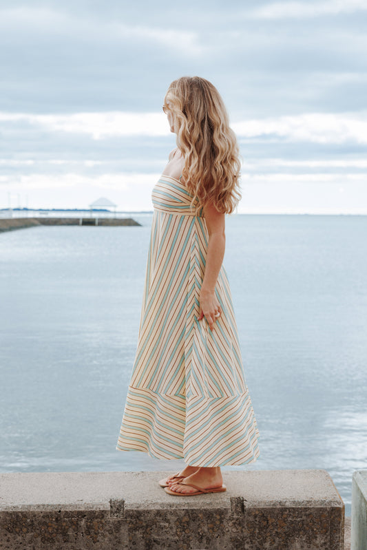 Brea Maxi Dress - Green Stripe