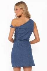 Elvira Mini Dress - Medium Wash Denim