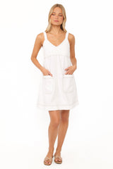 Kinley Mini Dress - White Denim