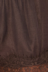 Mairead Lace Short Set - Chocolate Stripe