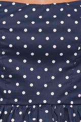 Paula Open Tie Back Top - Navy