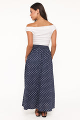 Paula Tie Waist Maxi Skirt - Navy
