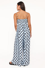 Pricilla Jumpsuit - Blue Polka Dot