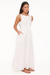 Prunella Midi Dress - White
