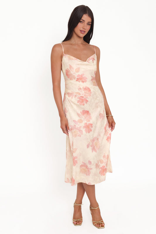 Sandrine Midi Dress - Pink Floral
