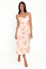 Sandrine Midi Dress - Pink Floral