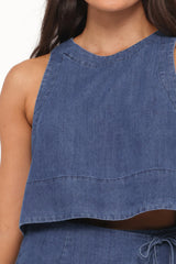 Siena Top - Medium Wash Denim