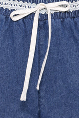Siun Wide Leg Denim Joggers - Medium Wash