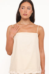 Venate Scallop Skirt Set - Yellow