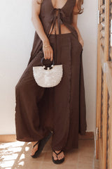 Samiya Frill Pants - Dark Brown