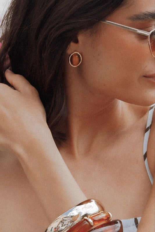 Azalea Stud Earrings - Bronze