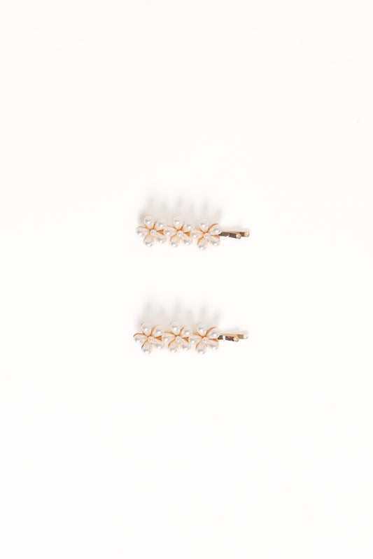 Isabella Hair Clip Set - Pearl