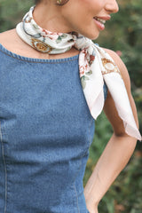 Kennedy Hair Scarf - White Floral