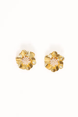 Lola Pearl Flower Earrings - Gold