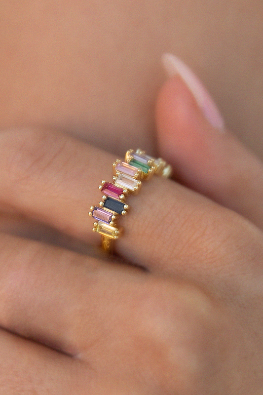 Marquee Baquette Ring - Multicoloured
