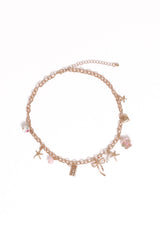 Sienna Charm Necklace - Gold Pink