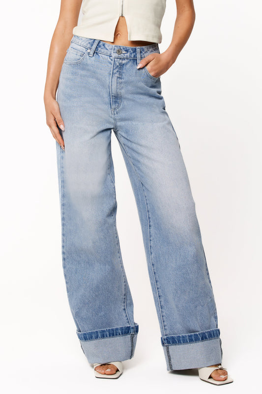 Abrand 94 High Wide Jeans - Jordan Worn Turn Up