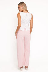 Ailis Wide Leg Jean - Dusty Pink