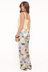 Alba Wide Leg Pant - Cream Resort Isle