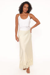 Alira Lace Trim Midi Skirt - Yellow