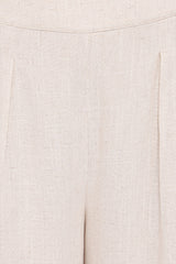 Arles Wide Leg Pants - Beige Lace