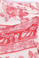 Calypso Wrap Mini Skirt - Rose Tile