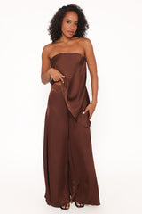 Charmer Wide Leg Pant - Dark Brown