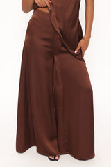 Charmer Wide Leg Pant - Dark Brown