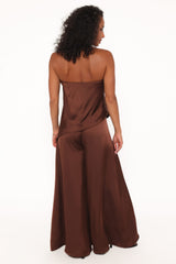 Charmer Wide Leg Pant - Dark Brown