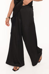Clara Wide Leg Tailored Pant - Black