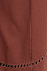 Dalia Eyelet Pant - Brown