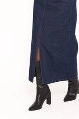Dana Denim Midi Skirt - Midnight