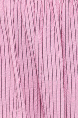 Domitia Mini Aline Skirt - Pink White Stripe