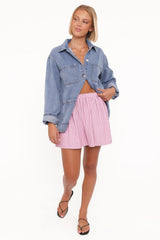Domitia Mini Aline Skirt - Pink White Stripe