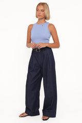 Elinor Cuffed Denim Pant - Dark Wash