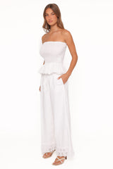 Eliska Frill Hem Pant - White