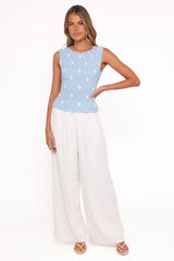 Elowen Wide Leg Pants - White
