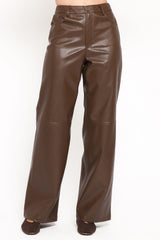 Emer Leather Pant - Chocolate Brown