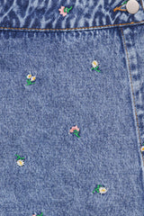 Evanna Denim Skort - Embroidery Medium Wash
