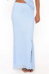 Faeriel Lace Knit Maxi Skirt - Blue