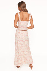 Giarda Maxi Skirt - Peach Ditsy Floral