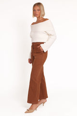 Hayes Wide Leg Pant - Mocha Brown