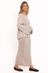 Indya Knit Skirt - Oatmeal