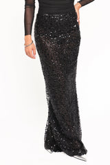 Jennings Sequin Maxi Skirt - Black