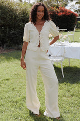 Jensen Scallop Hem Pant - Butter Yellow