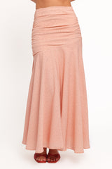 Lacy Maxi Skirt - Peach Polka Dot