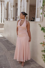 Lacy Maxi Skirt - Peach Polka Dot