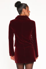Lainey Velvet Mini Skirt - Burgundy