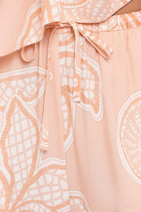 Lira Tie Waist Pant - Peach Floral